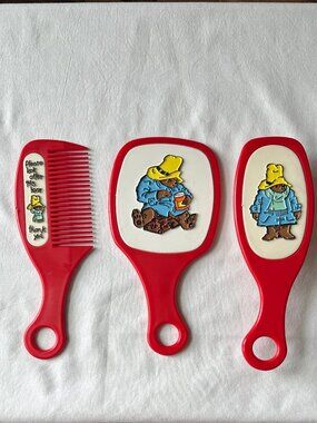 Paddington Bear Matching Set of Brush, Comb & Mirror - Vintage - No Box